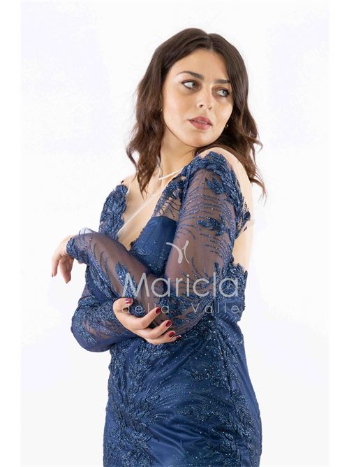 abito manica lunga ricamato MARICLA ELEGANCE | FI7485BLU